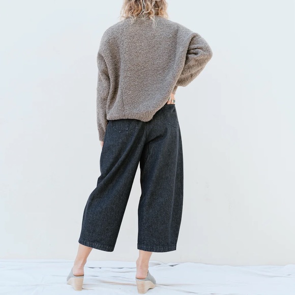 Sold // Cordera Curved Leg Pants in Washed Black - Picture 2 of 4
